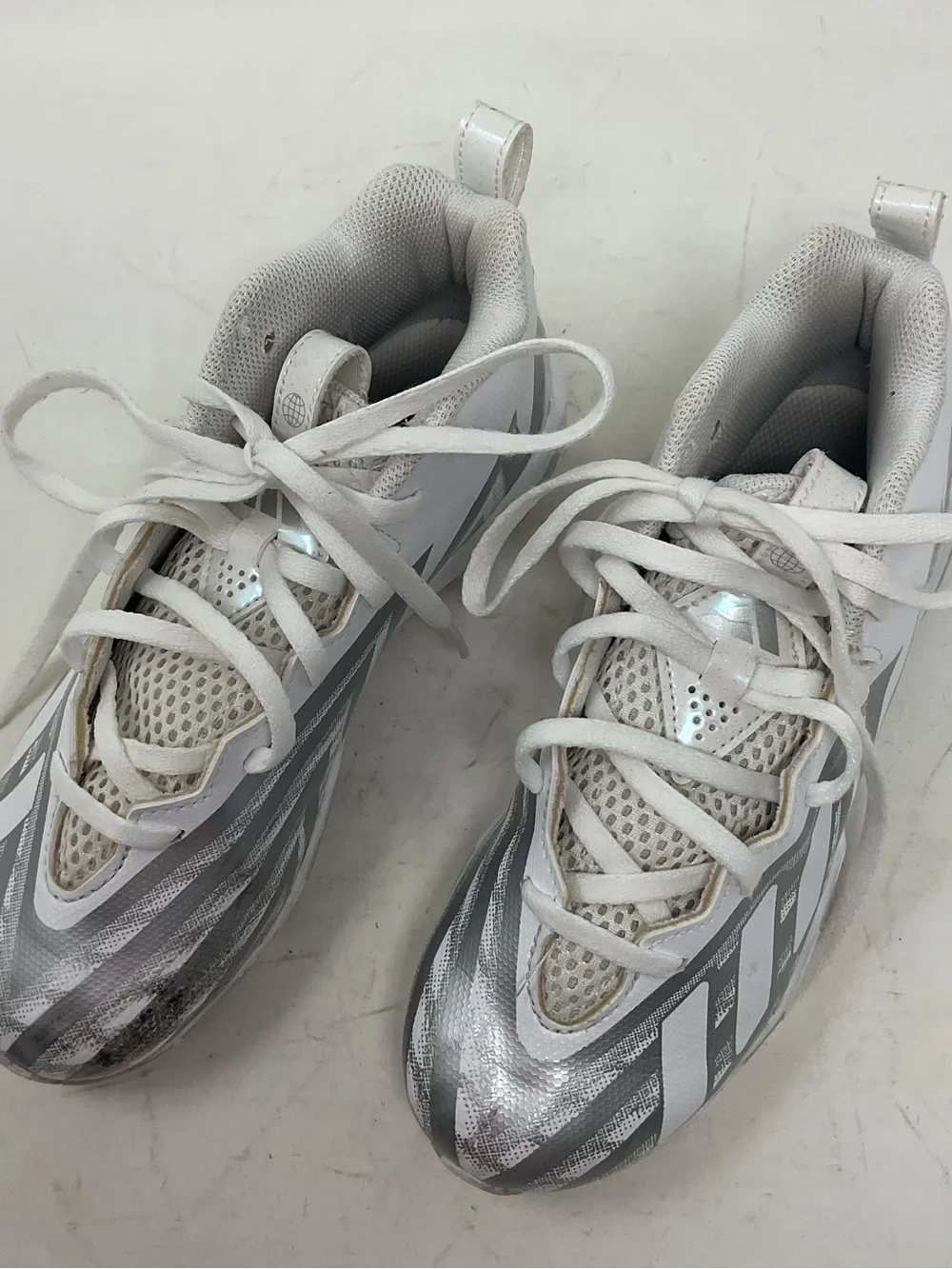 adidas Kids White and Silver football cleats Performance Sneakers